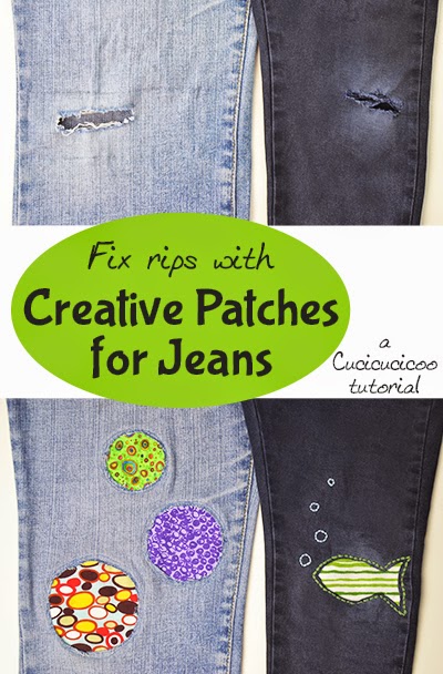 Refashion Co-op: Fun and colorful patches in jeans